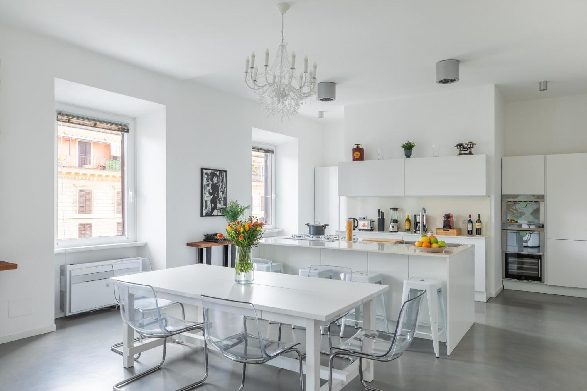 Apartment Trastevere Modern 4br 4baths, Wifi, Ac, Custom Kitchen, Living Rome